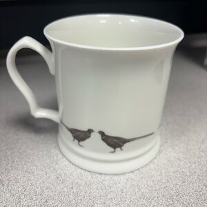 Elegant White Mug with Pheasant Design NWT